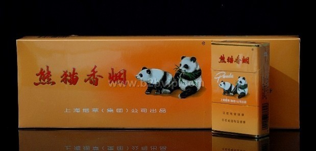 小熊猫礼盒 条 480.00 铁盒大熊猫 绿 熊猫香烟硬盒二十根高清图片
