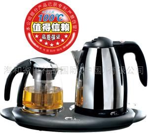 快速电热水壶，不锈钢电热水壶套装 玻璃茶具套装 随手泡茶具