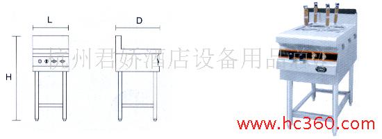 四头燃气煮面炉