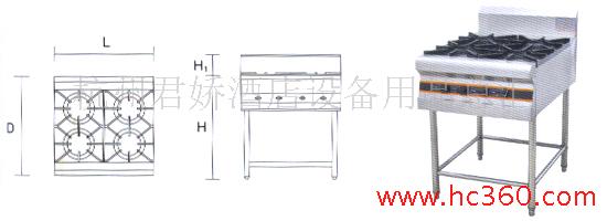 四头立式燃气煲仔炉