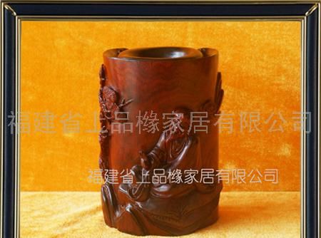 木制工艺品、小叶紫檀(老子笔筒）