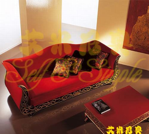 艾米尼奥 中式风格 雕刻沙发 单人沙发  中国红